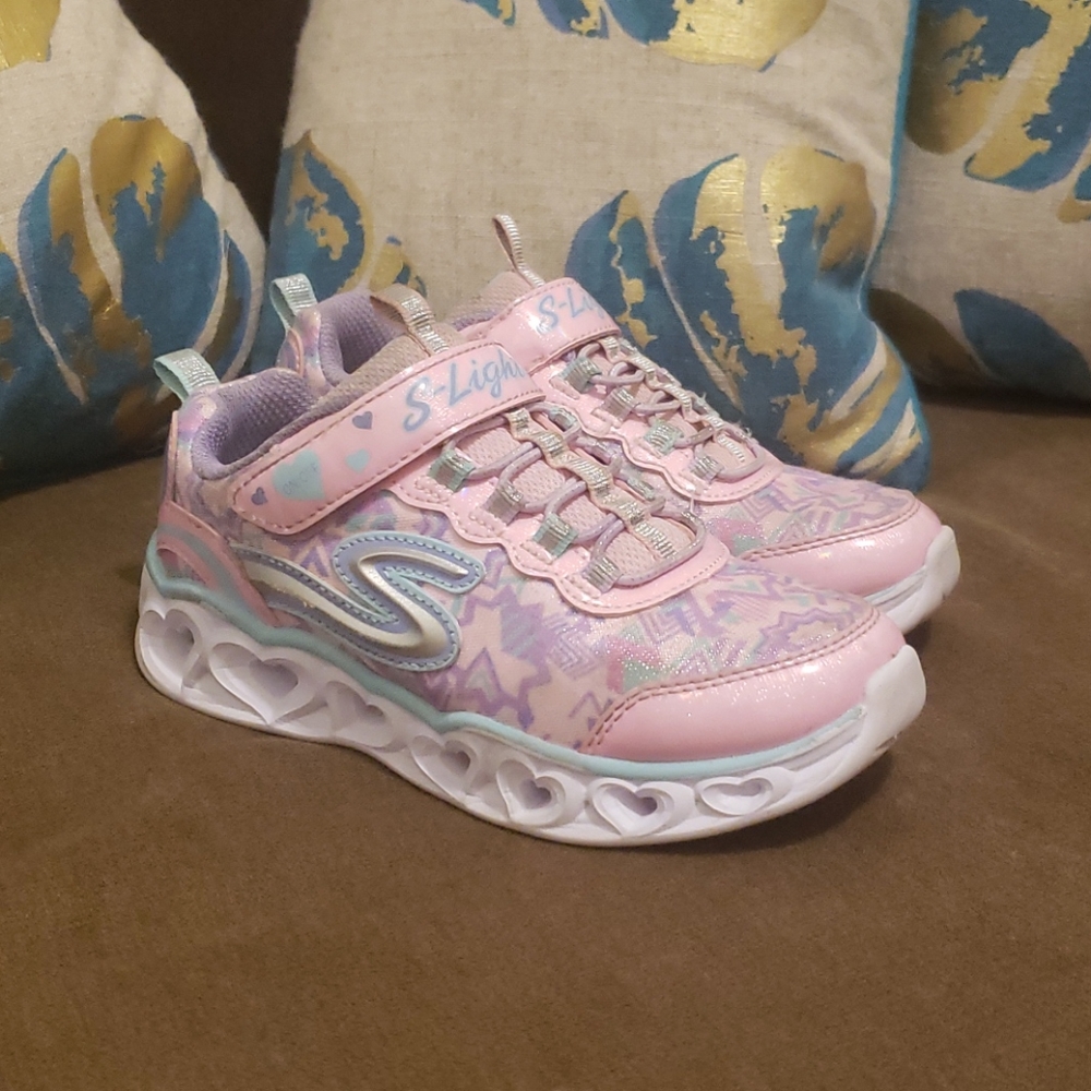 Skechers S Light Girls Pink and Purple Shoes